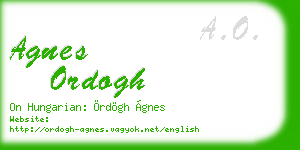agnes ordogh business card